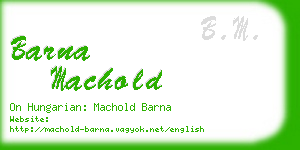 barna machold business card